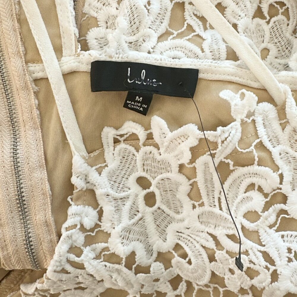 Lulu's Keep My Heart White Crochet Lace High-Low Dress NWT NEW M - Picture 6 of 6